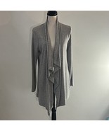 White House Black Market Cardigan Womens Med Gray Open Front Long - £15.56 GBP