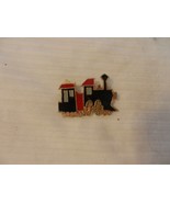 Painted Gold Tone Metal Old Time Train Steam Engine Pin 2&quot; x 1.5&quot; - £15.75 GBP