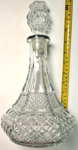 Wexford Clear Criss-Cross Diamond Hexagon Wine Whiskey Ship Decanter &amp; Stopper - £27.72 GBP