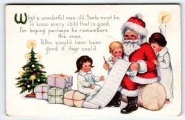 Santa Claus Christmas Postcard Saint Nick Children Whitney Embossed Xmas Tree - £12.67 GBP