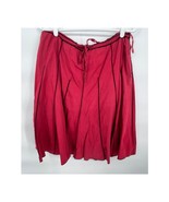 Athleta Pure Vida Skirt Womens Size 12 Red Flare Cotton Midi Lightweight... - $32.52