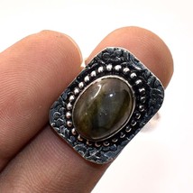 Blue Fire Labradorite Gemstone Handmade Fashion Ethnic Ring Jewelry 8&quot; SA 5421 - £4.10 GBP