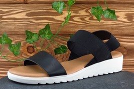 Kensie Size 8.5 M Black Ankle Strap Synthetic Women Sandal Shoes - £15.61 GBP