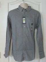 Van Heusen No-Iron Button-Down Shirt White Black Blue Iris Mens Sz M NWT... - $20.64