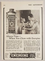 1928 Print Ad Energine Dry Cleaner Solution Lady Cleans Clothes - £9.15 GBP