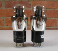 RCA Type 43 Vacuum Tubes Code Matched Pair TV-7 Tested @ NOS - £9.21 GBP