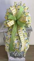 1 Pcs Lemon &amp; Floral Easter Wired Wreath Bow 10 Inch #MNDC - £27.87 GBP