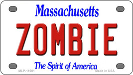 Zombie Massachusetts Novelty Mini Metal License Plate Tag - $284.59 MXN