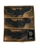 Martha Stewart Halloween Wooden Bats Black Sequin Set Of 3 Shelf Sitter ... - $29.30
