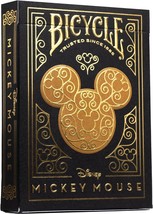 Bicycle Disney Mickey Mouse Inspired Black and Gold Playing Cards - $12.86