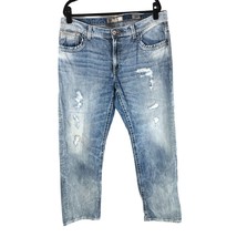 BKE Mens Ryan Jeans Straight Leg Distressed Light Wash Fading 38R - £18.84 GBP