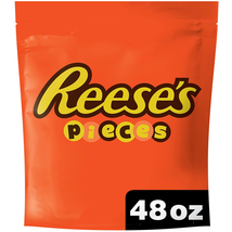 REESE&#39;S PIECES Peanut Butter Candy in a Crunchy Shell, 48 oz Bulk Bag - £16.39 GBP