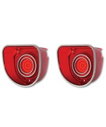 68 Chevy Impala Caprice Red Tail Brake Turn Signal Light Lamp Lens &amp; Tri... - $1,353.64 MXN