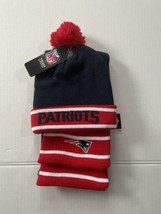 New England Patriots Beanie Pom Winter Hat &amp; Scarf Set Combo NWT NFL App... - £27.66 GBP