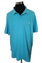 CHAPS Polo Shirt Men&#39;s Size XXL Aqua/Teal Cotton Pique Knit Casual Activewear SS - £9.34 GBP