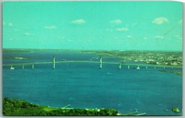 Newport Bridge Narragansett Bay Newport Rhode Island RI UNP Chrome Postcard I1 - £3.83 GBP
