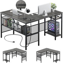 Unikito Industrial 2 Person Long Gaming Table Modern Home, Usb Charging Port. - £142.35 GBP