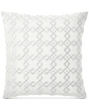 Hotel Collection Embroidered Square Decorative Pillow,White,22 X 22 Inch - £56.44 GBP