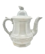 Antique Ironstone Tea or Coffee Pot Victorian England White - £59.21 GBP
