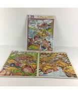 Milton Bradley 25 Piece Tray Puzzles Let&#39;s Be Builders Farmers Lot Vinta... - £28.88 GBP