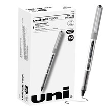 Uniball Vision Rollerball Pens, Black Pens Pack of 12, Fine Point Pens w... - £23.47 GBP
