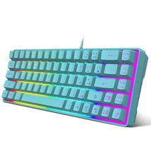 60% Membrane Gaming Keyboard,Rgb Compact Wired Small Keyboard, Strong Mechanical - £37.54 GBP