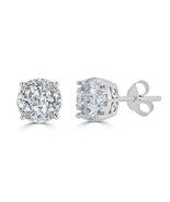1Ctw Diamond Cluster Round Stud Earrings in Sterling Silver by Fifth and Fine - $142.99