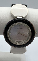 Wristwatch Cici &amp; Faye Black White Resin Discs Ring  Crystals Analog Bla... - £13.39 GBP