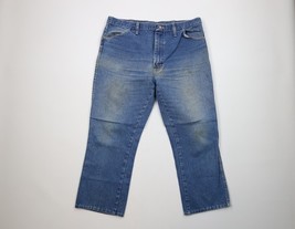 Vintage 70s Streetwear Mens 38x27 Distressed Flared Bootcut Denim Jeans ... - $39.55