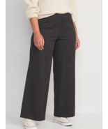 Old Navy Pixie Wide Leg Dress Pants Womens 2X Gray Pull On High Rise Stretch NEW - $32.54