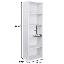 Modern 5-Tier Bookshelf Organizer Mdf Storage Bookcase Bookshelf For Home Office - £58.34 GBP