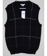 Links Edition Sleeveless Sweater Vest Men&#39;s Black w/ Stripes 100% Cotton... - $27.70