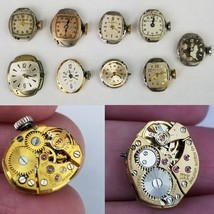 Bulova watch lot x9 17j 21j 23j MOVEMENT &amp; FACE &amp; HANDS parts vintage an... - €43,27 EUR