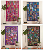 Wall Hanging Boho Tapestry Handmade Vintage Patchwork Tapestry Wall Decor 40x60&quot; - £64.25 GBP