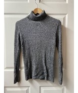 Merona Turtleneck Sweater Womens XL Gray Long Sleeved Ribbed Classic Cap... - $15.47