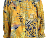 Maeve Yellow, Blue, Green 3/4 Sleeve Peasant Blouse Size XS - $35.14