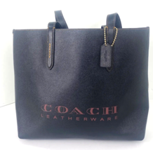 Coach Tote Bag Highline Black Crossgrain 55199 Leather Large B2R - £70.04 GBP