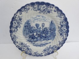 14 pc Coaching Scenes Blue Johnson Brothers dinner bread plates coffee s... - $98.01