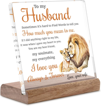 Gifts for Husband from Wife Lion Themed Loving Acrylic Plaque Gifts - Romantic B - £20.11 GBP