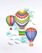 Feather Paper Painting Creativity Handmade Crafts 20 Inch Hot Air Balloon - $109.50+