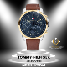 Tommy Hilfiger Herren-Armbanduhr mit Quarz-Lederarmband und blauem... - £94.29 GBP