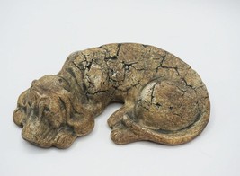 Carved Stone Sleeping Hound Dog Signed By Artist Stan Langtwait - $24.74