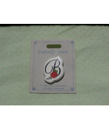 Letter B with Red  Rose, Vintage Initial Brooch Pin, 1980s Ceramic - £6.04 GBP