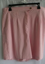 KATHY PINK WHITE STRIPE SHORTS SIZE 14 INSEAM 7 #8737 - £7.18 GBP