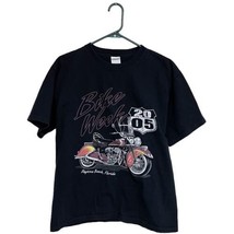 Vintage Daytona Beach Bike Week M Medium Tee Shirt Short Sleeve Crew Neck Black - $14.99