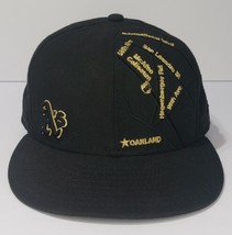 Oakland Athletics A&#39;s Hat Cap New Era 59Fifty 7 1/8 Black City Map MLB Unique - $23.75