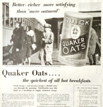 1930 Quaker Oats Cereal Rolled Oat Advertisement Hot Breakfast Foods DWJJ19 - €11,69 EUR