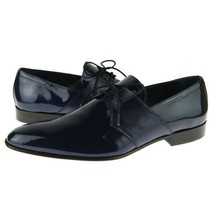 Men Blue Color Oxford Plain PointedToe Handmade Premium Leather Black Sole Shoes - £119.89 GBP+