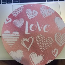 MOUSE PAD  Hearts Love Pink Red Girlfriend Birthday Gift - $5.82
