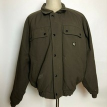 VTG Carhartt Olive Green Distressed Insulated Jacket Construction Size X... - $123.74